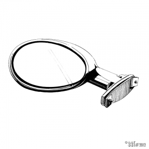 Sport mirror 'California' Black synthetic material, left