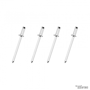 Rivet, for mounting Vent wing locks, Sedan, 4 pieces