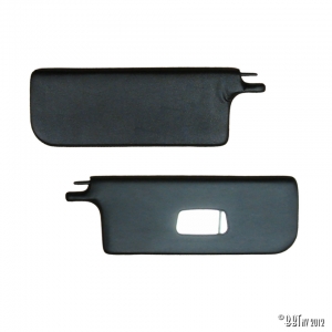 Sun visors, cabrio, pair, black, with mirror