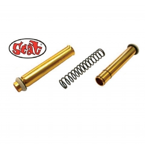 Anodised aluminium - with spring to obtain the right tension,