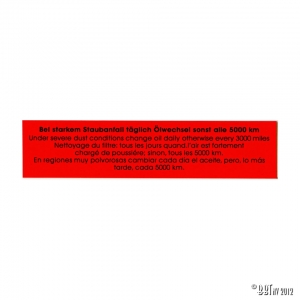 Sticker, Air cleaner