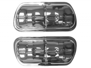 Chrome stock style valve cover with clips, as pair
